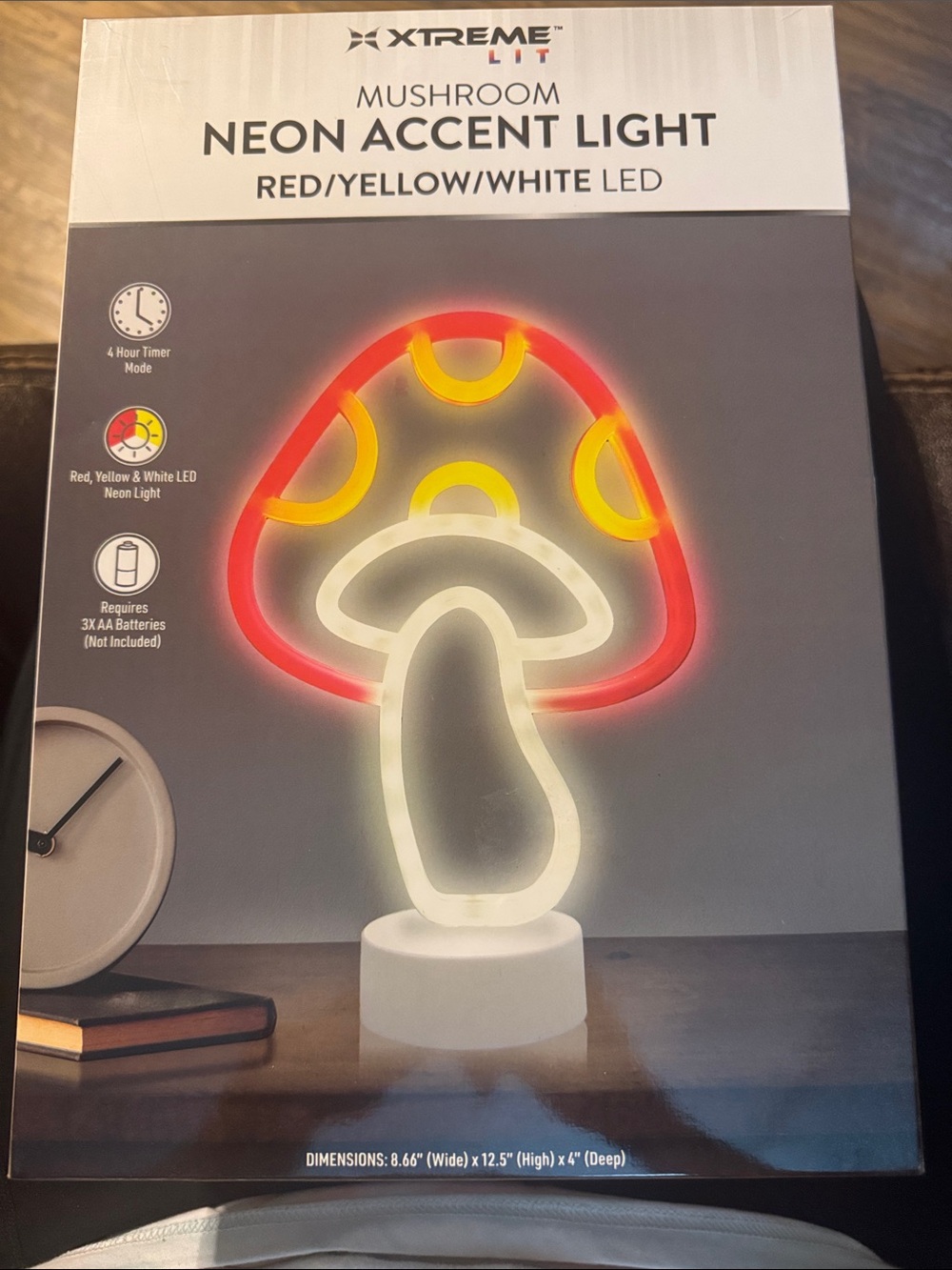 Xtreme Lit Mushroom Neon Accent Light - Red, Yellow, White
